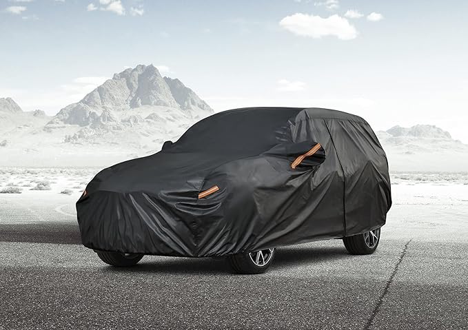 Kayme 7 Layers SUV Car Cover Custom Fit for Acura MDX (2001-2025) Waterproof All Weather for Automobiles, Outdoor Full Cover Rain Sun UV Protection.Black