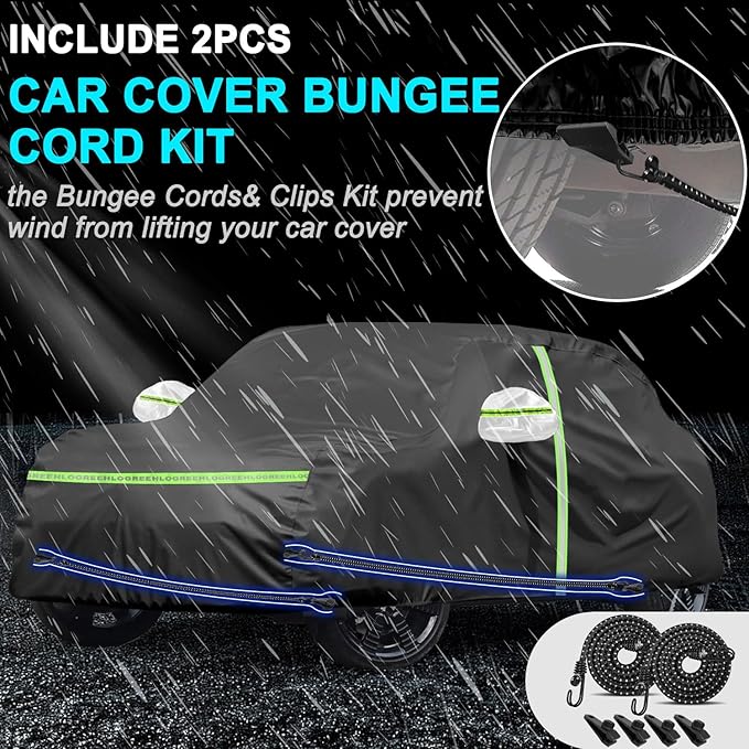 Car Cover for 2014-2025 Mini Cooper/Cooper S/Hardtop/Clubman/Countryman 4 Door,Full Exterior Car Covers for Automobile All Weather Waterproof Heavy Duty,Zipper/Cotton UV Proof Custom fit【210T Taffeta】