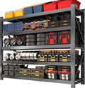 Metal Garage Shelving Unit, Heavy Duty 5-Tier Adjustable Wire Storage Rack, 8000 LBS Loads Industrial Utility Shelves for Garages, Warehouses, Kitchen, Black, 71" W x 24" D x 71" H