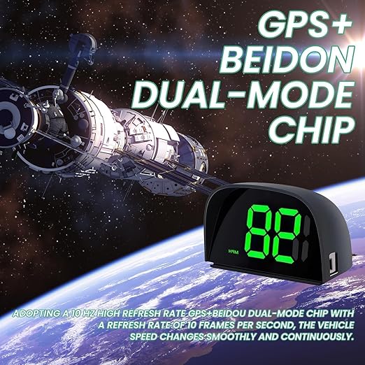 GPS Digital Speedometer for Car MPH Golf Cart Universal HUD Speed Meter with LED Large Font Head Up Display Car Accessories with USB Cable Plug Play for Truck Motor SUV Golf Cart All Vehicles