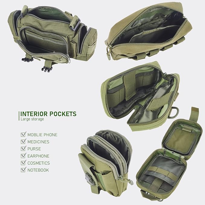 Universal Tactical Seat Back Organizer Vehicle Molle Panel Organizer Storage Bag with 5 Detachable Molle Pouch for All Vehicel Such as Jeep,Truck,SUV, Car, Ford,Chevy etc