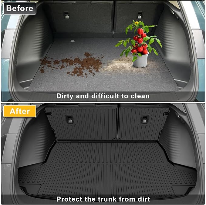 Floor Mats & Cargo Liner & Backrest Mat Fit for Honda HRV 2026 2025 2024 2023 & Acura ADX 2025: All Weather Protection Floor Liner - 1st & 2nd Row Car Liner Trunk Mat for HR-V Accessories, Black