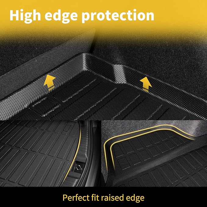 GINOWY- Floor Mats & Cargo Liner for Subaru Forester 2025 (Non for Hybrid Models) TPE All Weather Car Mats Forester 2025 Floor Liners Non-Slip Trunk Mat Waterproof Automotive-Black