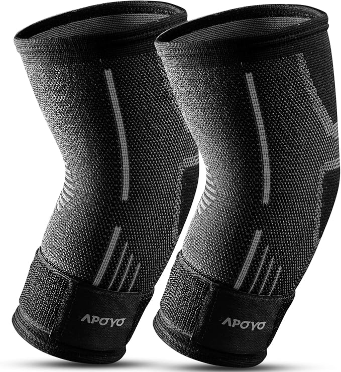 APOYO Elbow Brace for Tendonitis and Tennis Elbow, (Pair) Compression Sleeve for Arthritis, Workouts, Reduce Joint Pain During Fitness Activity (X-Large)