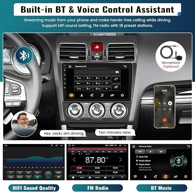 UNITOPSCI 2G+64G for Subaru Forester WRX Impreza 2013-2015 Radio Android 13 Car Stereo Wireelss Apple CarPlay Android Auto 9 Inch Touchscreen WiFi GPS Navi Bluetooth FM/RDS HiFi Audio + Backup Camera