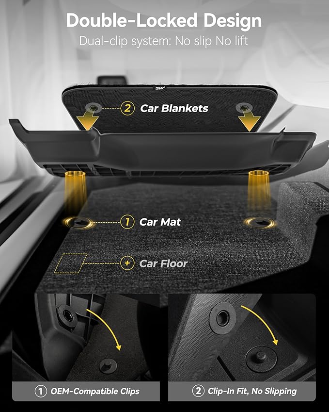 3W Floor Mats & Cargo Liner – Full Set (1st, 2nd & 3rd Row with Carpet) for Jeep Grand Cherokee L 2021-2025(Only for 6 Seat), Custom Fit TPE, All-Weather Waterproof,Black