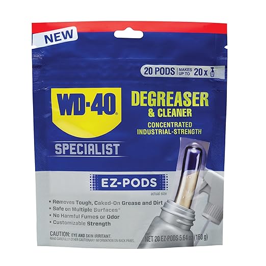 WD-40 Specialist Degreaser and Cleaner EZ-PODS, Customizable Industrial-Strength Concentrate, Multi-Surface Cleaning Solution, 1-Pack of 20 PODS