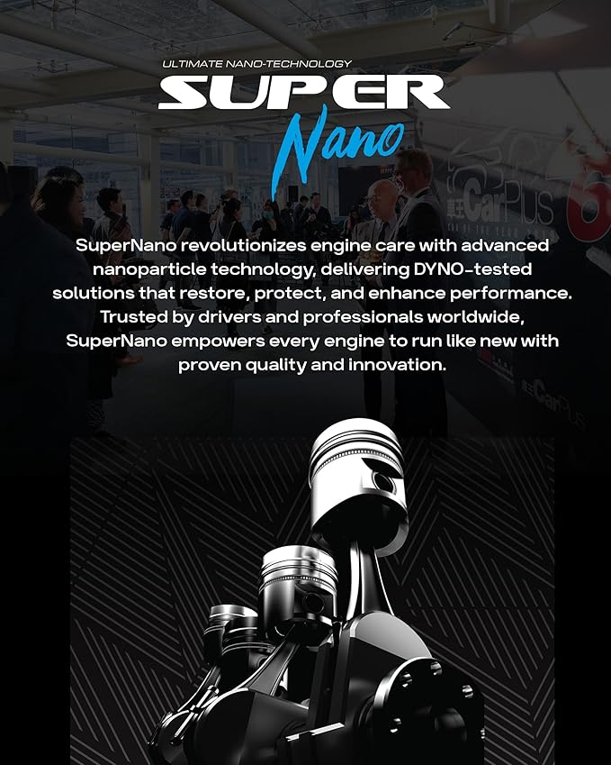 Pro Oil Additive for Car Engine - SuperNano Engine Remetalizer - Engine Flush with Advanced Nanoparticle Technology for Engine Wear Repair and Oil Treatment - Compatible with Gas, Diesel & Hybrid-50g