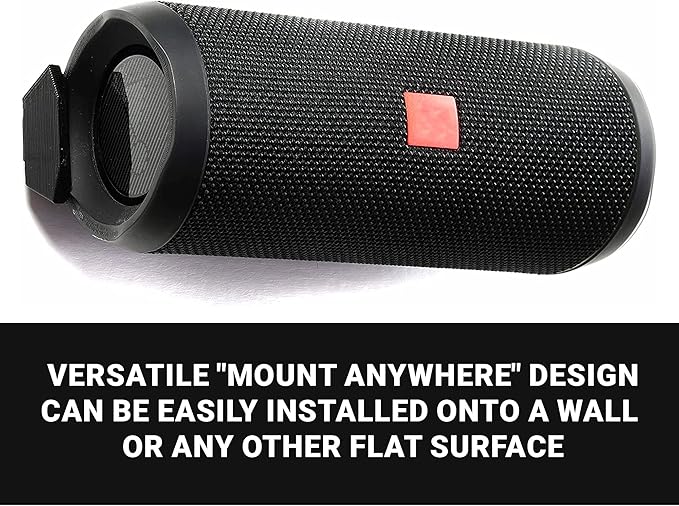 Spartan Mounts Compatible with JBL Flip 4 Bluetooth Speakers | Low Profile Wall Mount Anywhere Design for Home, Office, Studio, Garage, Dorm, Patio, Auto, Boat, Golf Cart | Made in USA