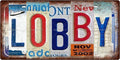 LOBBY Space Vintage Metal Tin Sign License Plate Bar Cafe Garage Cave Home Room Wall Bathroom Farmhouse Garden Porch Patio Decor, 12 x 6 Inch