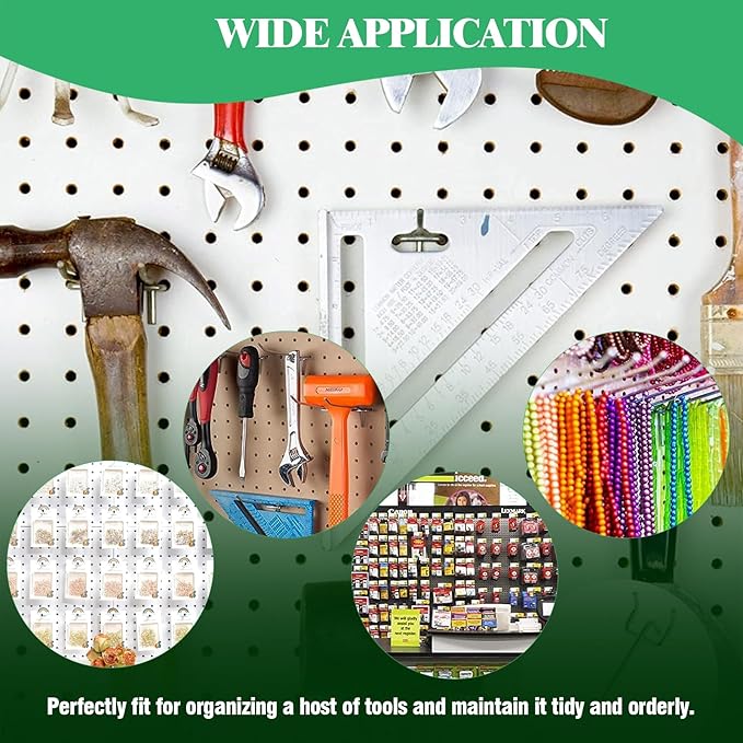 50Pcs 4"/10CM Pegboard Hooks Assortment Set, Metal Peg Board Hooks with 2.5mm Hole Pitch 4mm Wire Diameter Slatwall Hanging Hook for Garage Organization Wall Hanging (Silver)