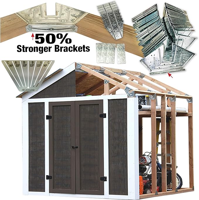 EZBUILDER 50 Structurally Stronger Truss Design Shed Builds 6in - 14in Widths Any Length Storage Garage Playhouse Easy Framing Kit 2x4 Basic Barn Roof Wood NOT Included
