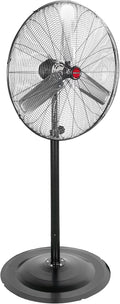 OEMTOOLS OEM24885 30" Oscillating Pedestal Fan, Adjustable Height for Garage, Shop, Gym, Warehouse 9500 CFM Airflow, 3-Speed Enclosed Motor, 3 Aluminum Blades, Dust-Resistant Industrial Purpose