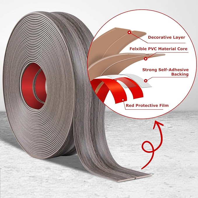 Flexible Wall Corner Protector Moulding Trim Peel and Stick Wall Corner Guards Edge Protector Self Adhesive Molding Trim Strip for Edge Ceiling (Brown Walnut Wood Grain, 1.6 in x 20 Ft)