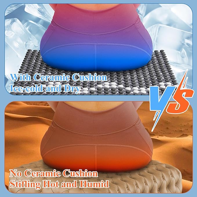 HOMREST Cooling Car Seat Cushion Back Pain Relief Ceramic Beaded Seat Cover Comfy Extreme Summer Massage Seat Pad for Car, Trucks,Executive Office Chairs(Grey)