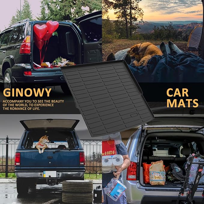 GINOWY- Floor Mats & Cargo Liner for Mazda CX50 2023-2025, TPE All Weather Protection 2024 CX50 Car Mats Waterproof Non-Slip Trunk Mat CX-50 Automotive Accessories Black