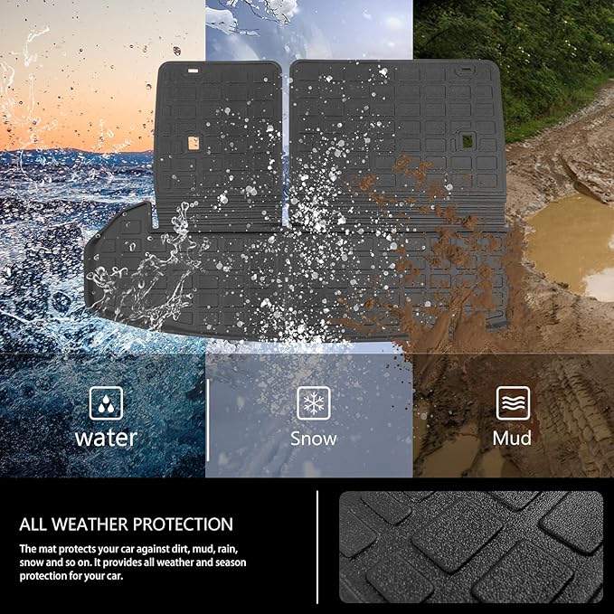 powoq Cargo Mat Compatible with 2014-2019 Toyota Highlander Trunk Mat Backrest Trunk Liner TPE Cargo Liner Replacement for 2014-2019 Toyota Highlander Accessories