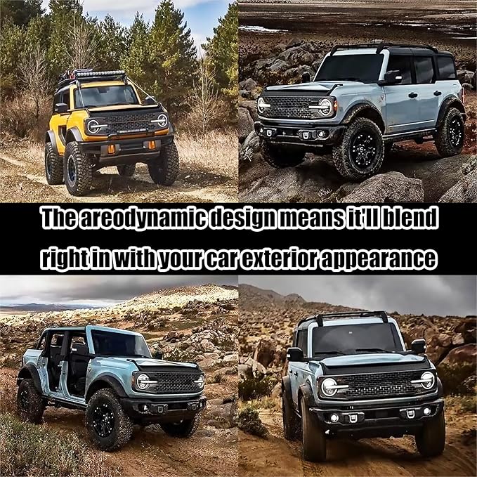 Hood Deflector Hood Protector Compatible with Ford Bronco 2/4 2024 2023 2022 2021 Matte Carbon Fiber Hood Protector Bug Deflector Stone Guard(Not for Bronco Sports)