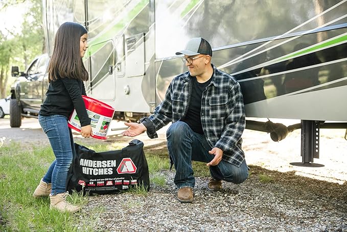 Andersen HITCHES 3602 Auto-Level Stabilizing Kit - Duffel Bag With 9-pc Kit and Trailer Jack Blocks for 5th Wheel RVs | Towing Camper Accessories
