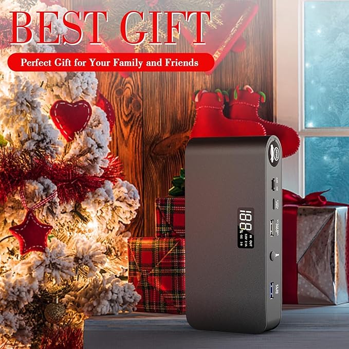 BOOKOO Car Battery Jump Starter, 3000 Amps Jumper Starter for Car 7.2 L Gas | 5.5 L Diesel Engine, Power Bank Battery Backup with USB QC 3.0 | PD 18W Fast Charging,3 Flashlight Modes for Emergency Use