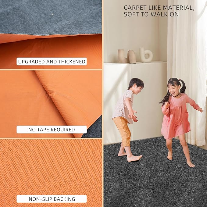 8.5 x 6.6 Ft Garage Floor mats for Under car, Garage mats for Floor Upgraded, Oil Spill mat, Absorb Oil Quickly, Garage Carpet, Reusable, Washable, Protects Floor 3mm TPR Non-Slip Thickening