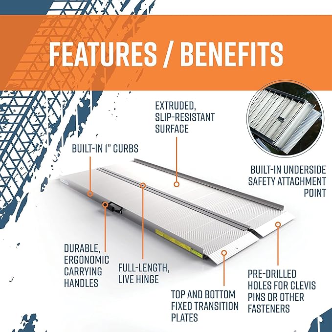 EZ-ACCESS TRAVERSE Singlefold Portable Loading Ramp, 6'