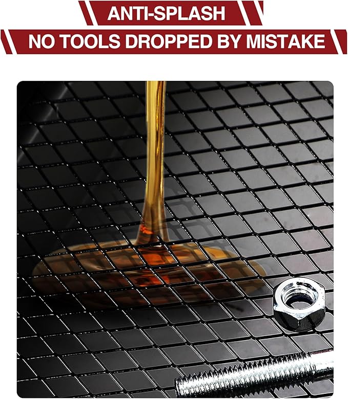 DEXSO 15 Gallon Oil Drain Pan with Hand Pump & 8 Ft Hose, 57L Low Profile & T Foldable Handle Oil Drain Cart for Truck Cars SUVs