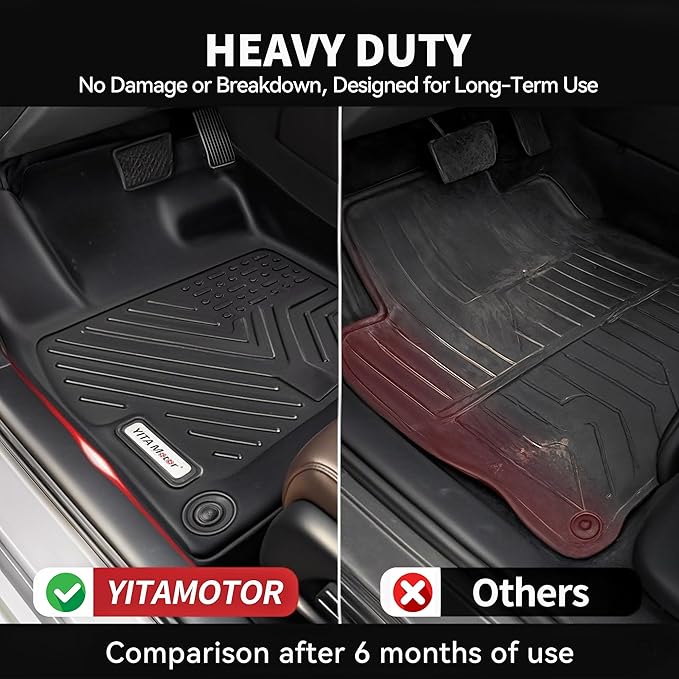 YITAMOTOR Floor Mats Fit for 2017-2025 Mazda CX-5, All Weather Custom Fit for Mazda CX5, 1st & 2nd Row, Black