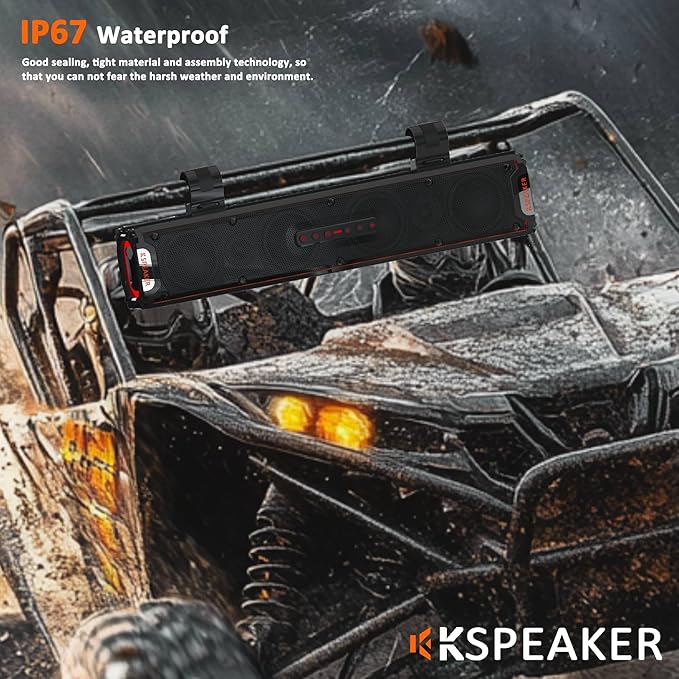 UTV Sound Bar ATV Sound Bar Golf Cart Soundbar UTV Speakers ATV Speaker Fourwheeler Speaker Marine RZR Boat Polaris Can Am