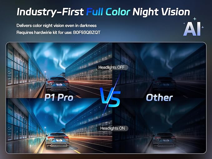 Pelsee P1 Pro Dash Cam Front and Rear, STARVIS 2 Sensor, 4K Dual Dash Camera for Cars with Full-Color Night Vision, HDR WDR, ADAS, GPS, WiFi & Voice Control, 24H Parking Mode, 3.39" Screen, 64GB Card