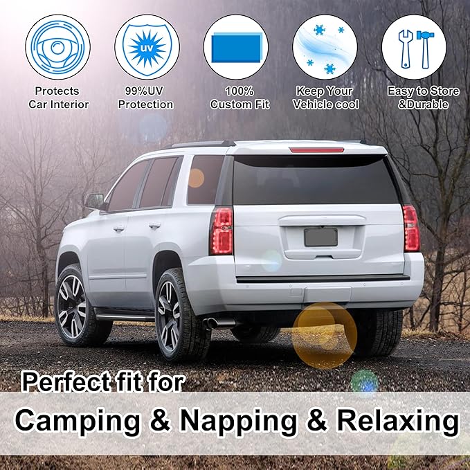 TINGLU Window Shades for Chevrolet Chevy Suburban 2015-2020 Accessories Car Side Full Windows Windshield Sun Shade Sun UV Rays & Privacy Protection for Camping Napping Relaxing 7PCS