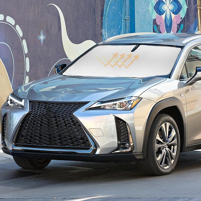 Sun Shade for UX Windshield Sunshades for 2019-2023 2024 2025 2026 Lexus UX SUV Windshield Cover 240T Double Layer Front Window Shields Protector Sun Visor Blocks UV Rays Car Interior Cool Accessories