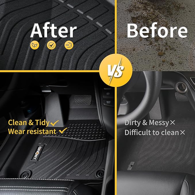 GINOWY-Floor Mats & Cargo Liner for Cadillac XT5 2017-2025,TPE All Weather Floor Mats for Cadillac XT5丨 XT5 Car Mats, XT5 Cargo Mat Trunk Mat, XT5 Car Accessories
