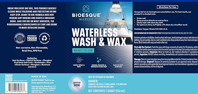 Bioesque Marine Waterless Wash & Wax, 32 Fluid Ounce (Pack of 1)