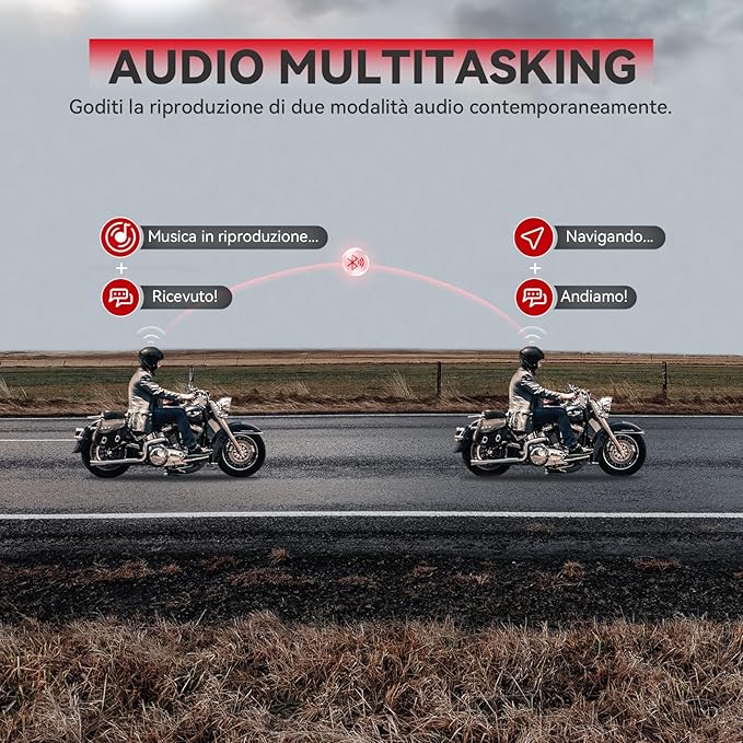 X10 10 Riders Group Mesh Motorcycle Intercom, 3000m Motorcycle Bluetooth Headset V5.3 with Audio Multitasking/Music Sharing, Helmet Communication Systems for ATV/Snowmobile/Ski,1 Pack
