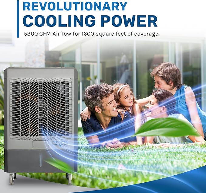 Hessaire MC61M 5,300 CFM 3-Speed Portable Evaporative Cooler