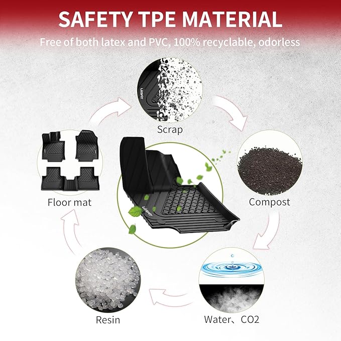 LASFIT Floor Mats Fit for Lexus 2025 2024 2023 2022 NX/NX250/NX350 (Not for Hybrid), All Weather Car Mats for Lexus NX 250/NX 350/NX 350 F Sport TPE Heavy Duty Floor Liners,Front & Rear Rows,Black