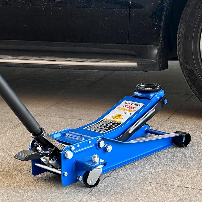 Floor Jack 3Ton/6600lbs.Dual Piston Fast Lifting Pump.Ultra Low Profile Floor Jack with Foot Pedal,Lifting Range 3.1"-20".Heavy Duty Hydraulic Racing Car Jack for MVPs,SUVs and Trucks.Trolley Jack