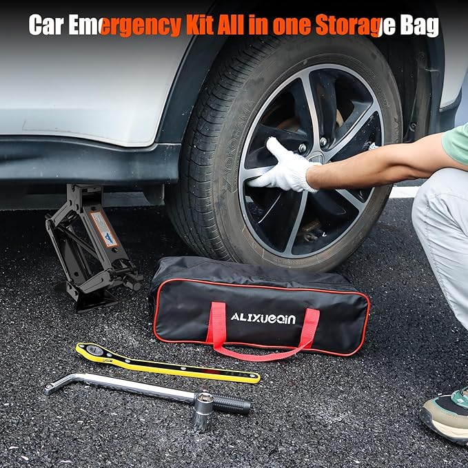 Scissor Jack for Car, 2 Ton (4409 lbs) Car Jack Kit for Sedan, SUV, MPV, Universal Tire Changing Kit with Lug Wrench