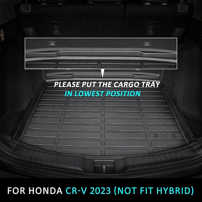ANBINGO® Cargo Liner Custom for 2023 2024 2025 2026 CR-V (Not Fit for CRV Hybrid) Car Floor Mat (Trunk Mat) Black CRV Accessories, Cargo Tray in Lowest Position