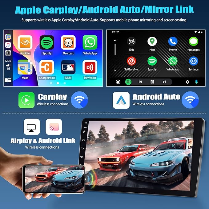 SIXTOP 2+64G Android Car Stereo for Hyundai Tucson IX35 2010-2015 Carplay Android Auto Upgrade Radio 10 inch Touch Screen Bluetooth GPS Navigation Mirror Link 26UI FM RDS WiFi SWC+ AHD Camera & MIC