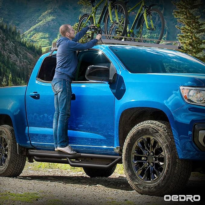 OEDRO Running Boards Compatible with 2019-2025 Chevy Silverado/GMC Sierra 1500, 2020-2025 2500HD 3500HD Crew Cab(Excl. 2019 1500 LD/Limited), Bolt-on Side Steps Steel Nerf Bars