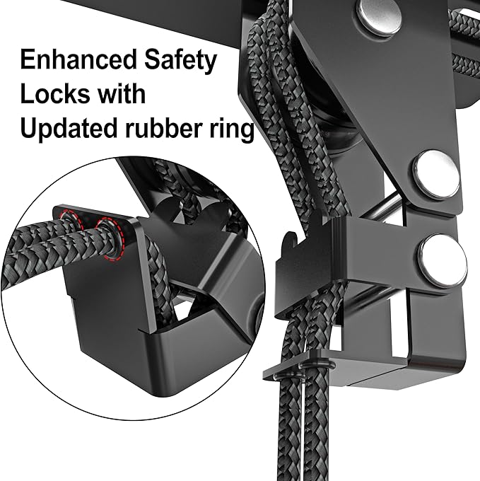 2025 Upgrade Cargo Box Garage Pulley System, Garage Ceiling Hoist Heavy-Duty Holds up to 150 lbs Capacity, Fit 10-14 Foot Ceilings, Black