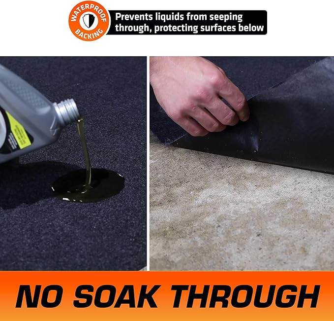 Armor All Premium Oil Spill Mat, Garage Floor Maintenance Mat (30" x 59"), Absorbent Oil Pad, Reusable, Washable, Durable, Waterproof Backing Contains Liquids, Protects Surface (USA Made)