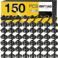 DIYMAG Magnetic Hooks, 30Lbs Strong Heavy Duty Cruise Magnet S-Hooks for Classroom, Fridge, Hanging, Cabins, Grill, Kitchen, Garage, Workplace and Office Etc, (150 Pack-Black),Screw in Hook