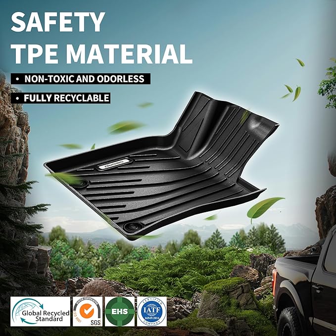 OEDRO Floor Mats & Cargo Mat Fit for 2025 Toyota Camry (Include Hybrid/LE/SE/XLE/XSE), TPE All Weather Custom Fit 2025 Camry Floor Liners 1st & 2nd Row Car Mats Accessories, Black