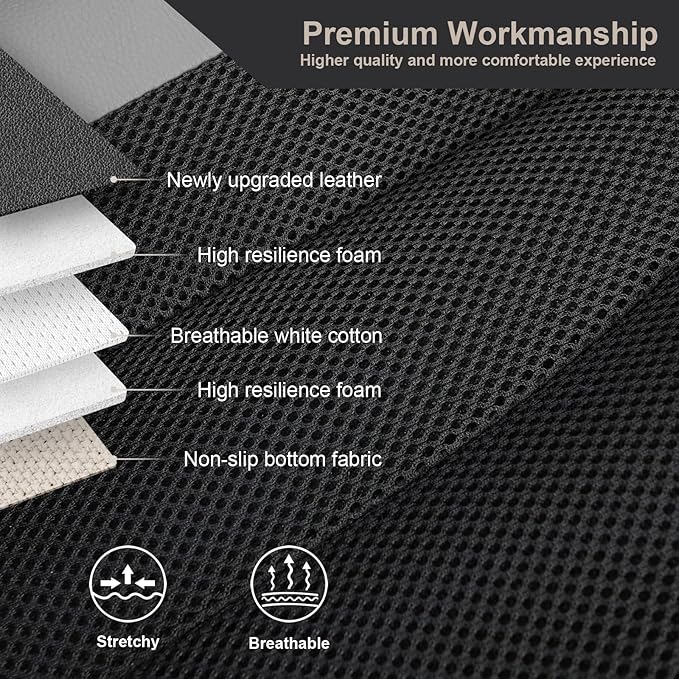 GIANT PANDA Fit Subaru Outback Forester Crosstrek Legacy Impreza Front Car Seat Cover, 3D Air Mesh Breathable Seat Protector, Grey+Black（2-Pack