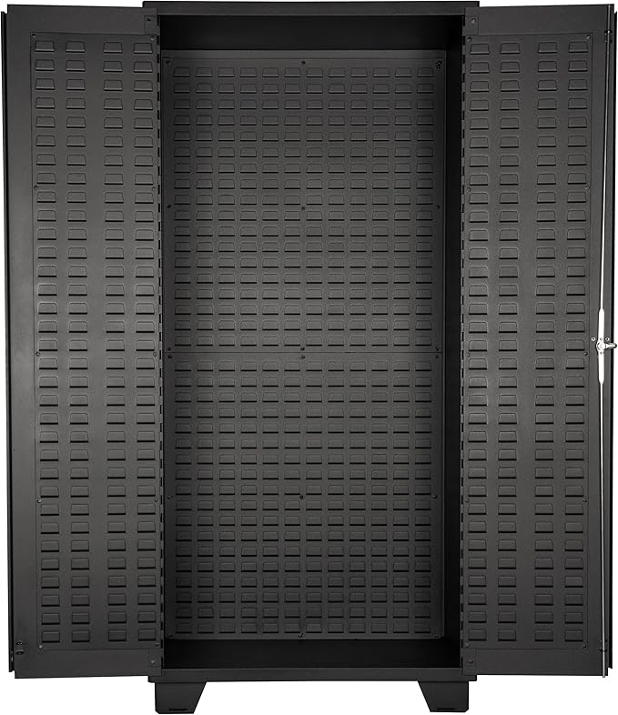 Jamco Tool Storage Cabinets with Bin Mounts, Model DF, Includes 122 Bins, 36-Inch W x 24-Inch D x 78-Inch H, Blue Bins