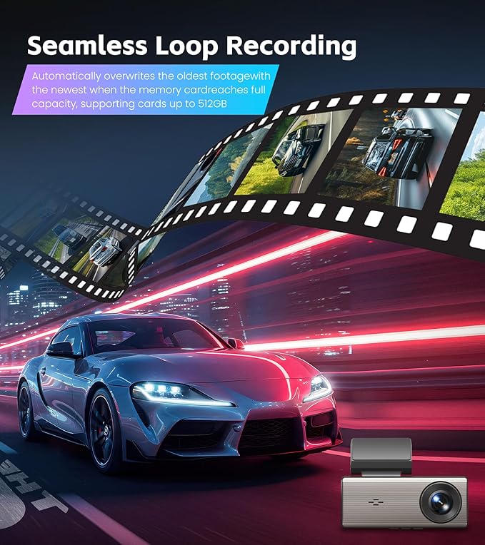 4K+2K Dash Cam Front and Rear,Dash Camera for Cars,Built-in 64G Card,5G WiFi APP Control,HDR Night Vision,24H Parking Mode,Loop Recording,Support 512GB Max(4k+2k)