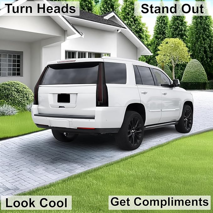 BOGAR TECH DESIGNS Rear Taillight Tail Light Tint Kit PPF Fits Cadillac Escalade (ESV) 2015-2020, Dark Smoke